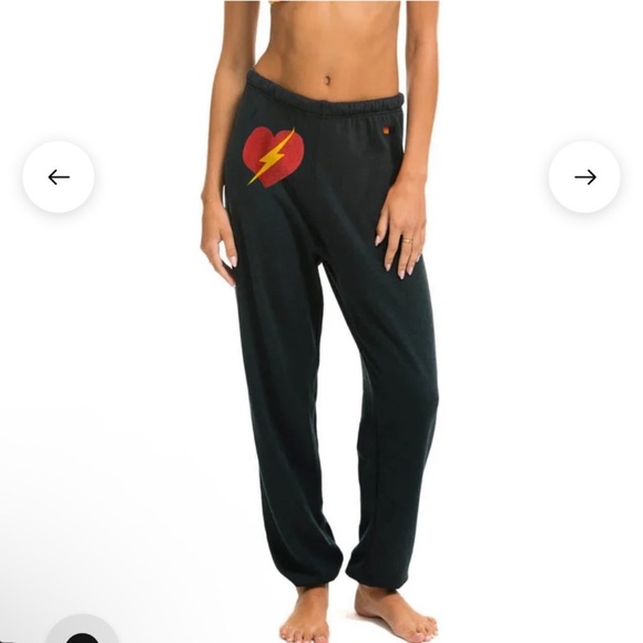 Aviator Nation BOLT HEART SWEATPANTS - CHARCOAL